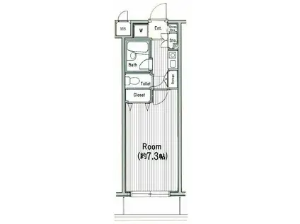 ガラ・ステージ目白(1K/2階)の間取り写真