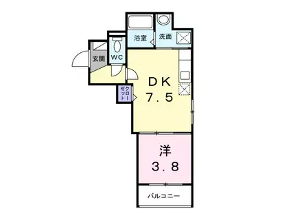 GOODLIFE(1DK/1階)の間取り写真