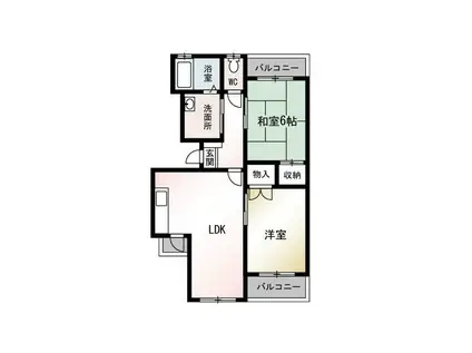 レジデンス欅(2LDK/2階)の間取り写真