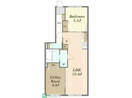 APARTMENT KYODO SETAGAYAI(2LDK/1階)の間取り写真