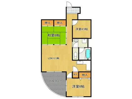 ルンビーニ並木(3LDK/1階)の間取り写真