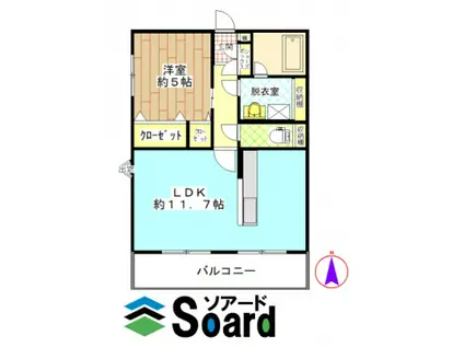 エルシード(1LDK/1階)の間取り写真