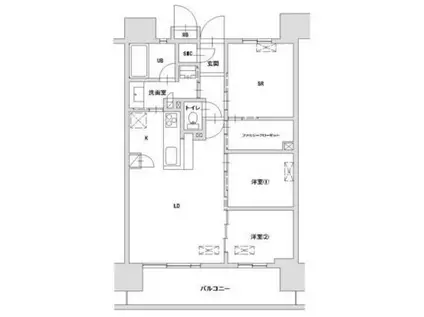 八王子レジデンス(2SLDK/8階)の間取り写真