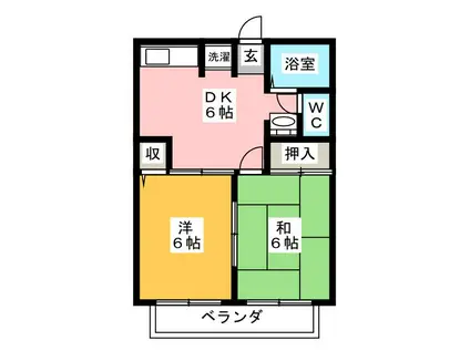 エミールA(2DK/2階)の間取り写真