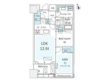 パークコート ザ・三番町ハウス(2LDK/10階)の間取り写真