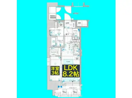 プレサンス レイズ 千種今池(1LDK/5階)の間取り写真