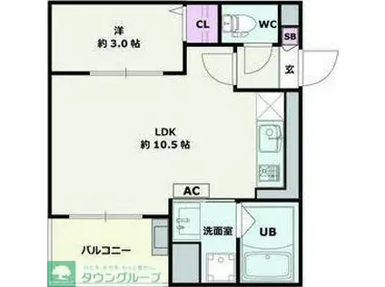 JACK MATOBAII(1LDK/3階)の間取り写真