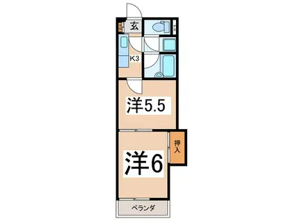 セリエB棟(2K/3階)の間取り写真