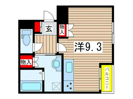 アンビシャス千葉城前(ワンルーム/1階)の間取り写真