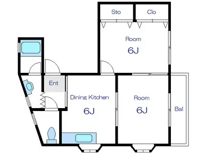 ドミール横田(2DK/3階)の間取り写真