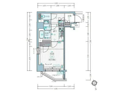 ミライズ早稲田レジデンス(1K/2階)の間取り写真