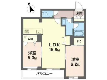 KAEDE(2LDK/2階)の間取り写真