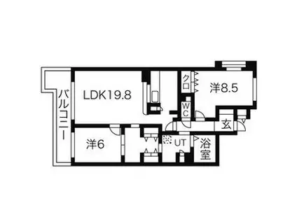 アイユー八事(2LDK/3階)の間取り写真