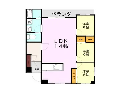 ビッグヴィレッジ(3LDK/1階)の間取り写真