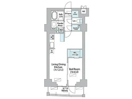 イストワール阿佐ヶ谷(1LDK/2階)の間取り写真