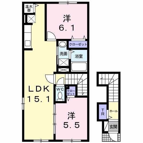グレイスリッチ(2LDK/2階)の間取り写真