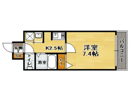 アイセレブ祇園(1K/7階)の間取り写真