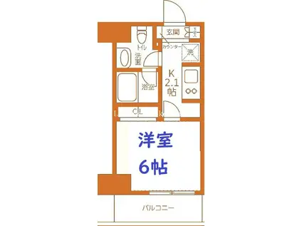 CITY LUX TOBE(1K/3階)の間取り写真