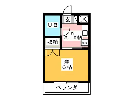 リヴェールヒルカワ(1K/3階)の間取り写真