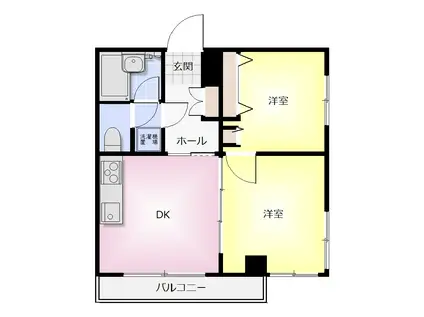 DS COURT(2DK/2階)の間取り写真