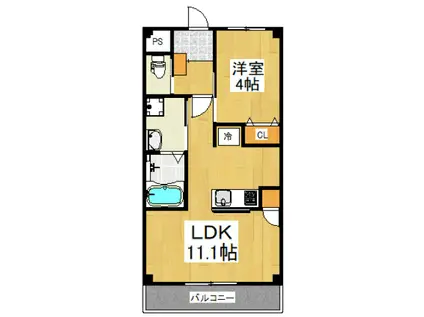 CUESTA M(1LDK/1階)の間取り写真