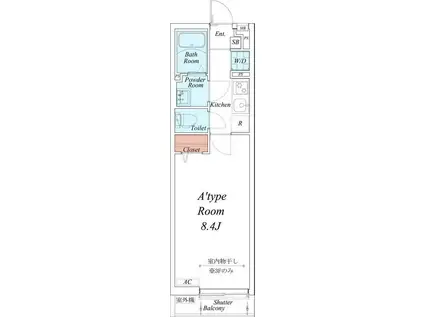 リブリ・YSグランデ小川西町(1K/2階)の間取り写真