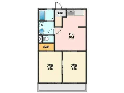 アメニティパーク A(2DK/1階)の間取り写真