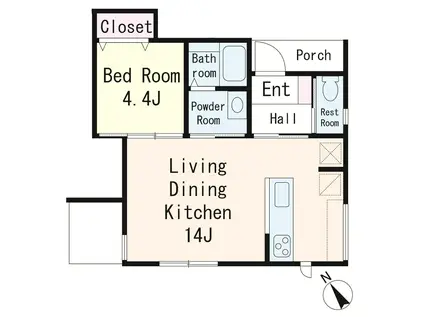 雪ノ下1丁目PJ(1LDK/1階)の間取り写真