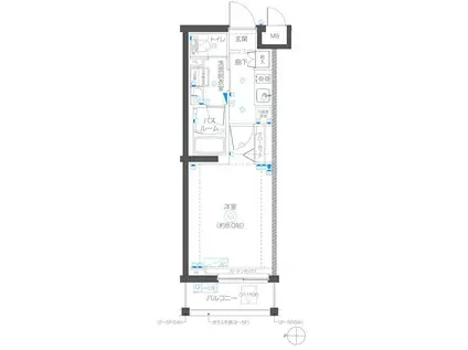 ZOOM武蔵新城(1K/1階)の間取り写真