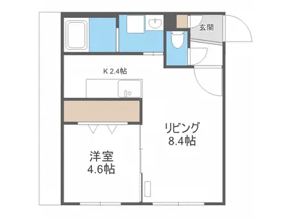 LITHOSーR(1LDK/1階)の間取り写真