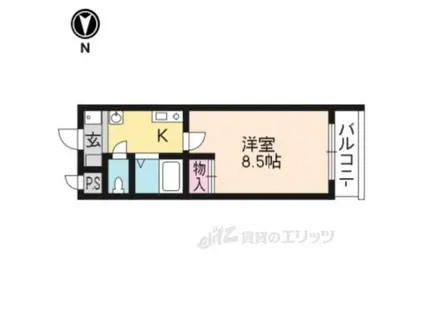 VINGT-SEPTきぬがさ(1K/4階)の間取り写真