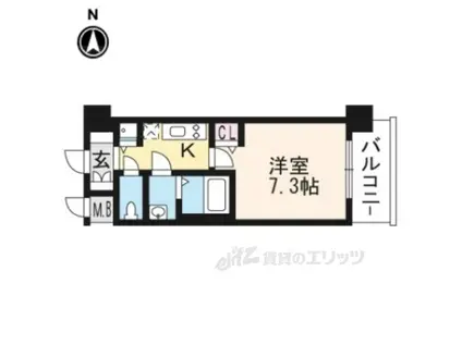 アスヴェル京都壬生イースト209(1K/2階)の間取り写真