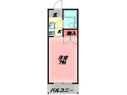 シャローム門真(1K/6階)の間取り写真