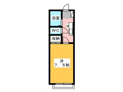 カーサひじり3(1K/1階)の間取り写真