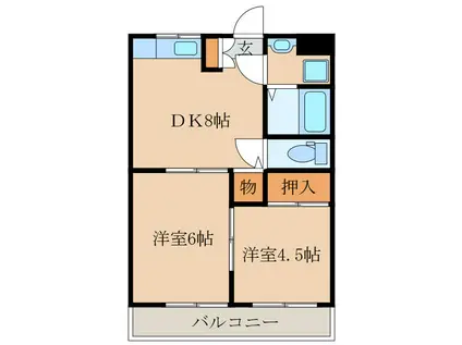 パークヒル古前城(2DK/2階)の間取り写真