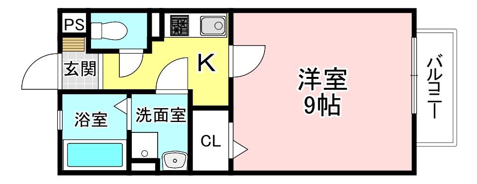 アスコット(1K/2階)の間取り写真