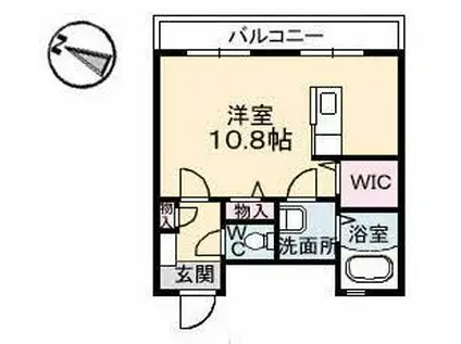 C.C.COURT五日市駅前(ワンルーム/2階)の間取り写真