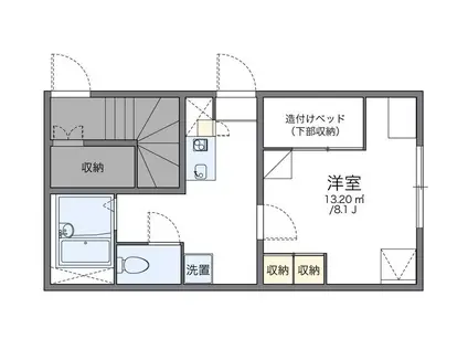 レオパレスベール(1K/1階)の間取り写真