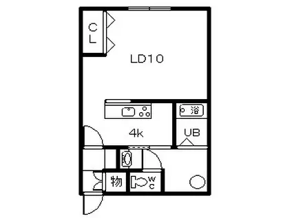 ラメゾンI(ワンルーム/1階)の間取り写真