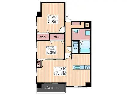 RICビル(2LDK/4階)の間取り写真