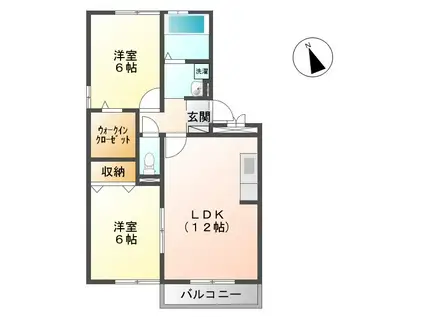 サントゥールA(2LDK/1階)の間取り写真