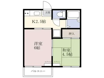 双葉ハイツ(2K/2階)の間取り写真
