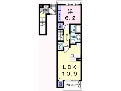 ドマーニ・M I(1LDK/2階)の間取り写真