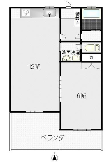佃マンション(1LDK/5階)の間取り写真