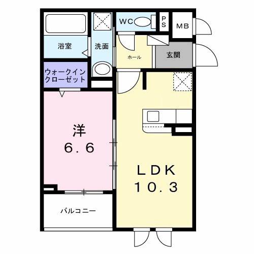 メゾンボヌール(1LDK/3階)の間取り写真