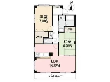 フォブールK(2LDK/2階)の間取り写真