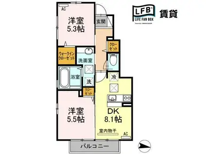 セントエミリオン(2LDK/1階)の間取り写真