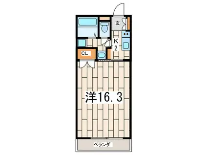 サードストーン(1K/2階)の間取り写真