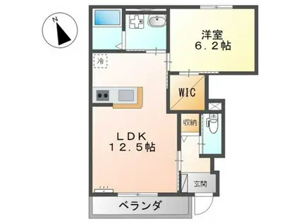 AMOUR AYA(1LDK/1階)の間取り写真