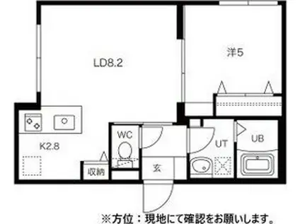 シティレジデンス二十四軒(1LDK/4階)の間取り写真